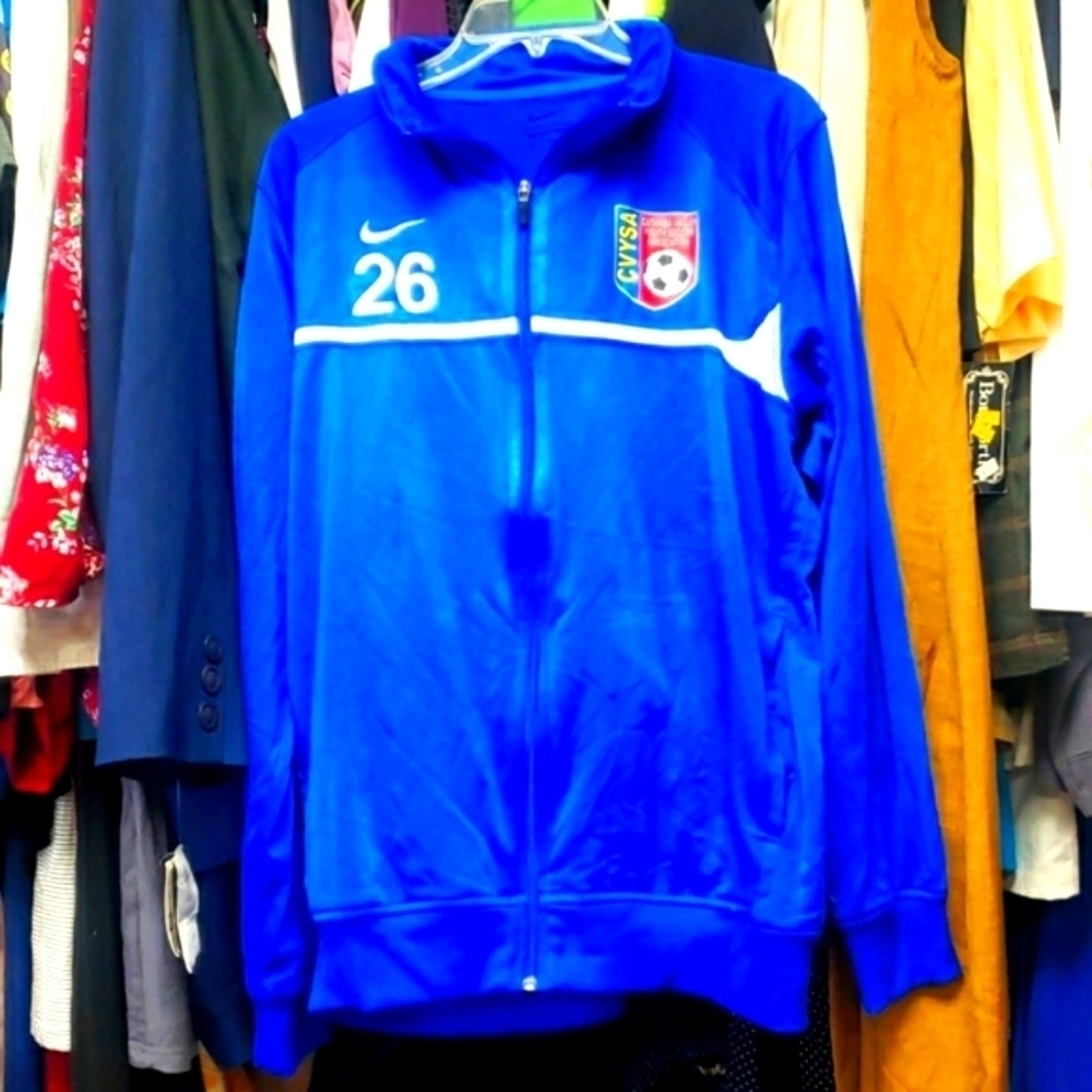 𝅺Nike Blue Large Zip Up Jacket Lightweight - Picture 2 of 4